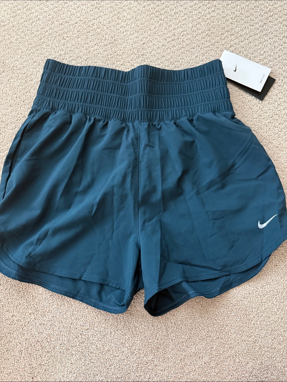 Nike Women's Teal High-Rise Athletic Shorts